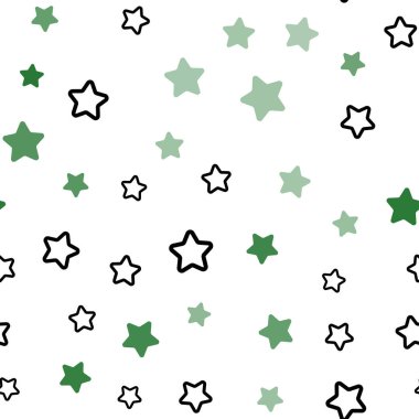 Açık yeşil, sarı vektör sorunsuz düzen parlak yıldız ile. Yıldız ile modern geometrik soyut resim. Doku pencere panjur, perdeler için.