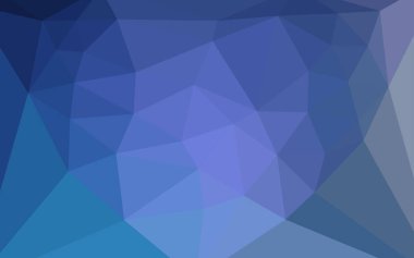 Koyu pembe, mavi bir merkezi bir kalp ile poligonal şablon vektör. Noktalı resim stili üçgenler ile çizimde. Web siteniz için köşeli tasarım.