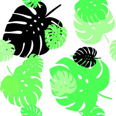 Işık yeşil vektör sorunsuz doğal zemin yaprakları ile. Modern geometrik soyut illüstrasyon ile bırakır. Tasarım için duvar kağıdı, kumaş üreticileri.