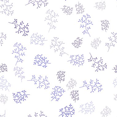 Pembe ışık, vektör sorunsuz doodle desen dalları ile mavi. Glitter soyut illüstrasyon yaprakları ve dalları ile. Desen tasarım kumaş, duvar kağıtları.