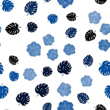 Koyu mavi vektör çiçekli, sorunsuz zemin bırakır. Beyaz arka plan üzerinde Hint tarzı dekoratif tasarım. Kartvizit, Web siteleri için şablon.