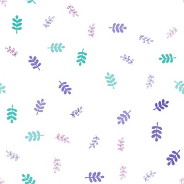 Işık çok renkli vektör sorunsuz doodle zemin yaprakları ile. Renkli resimde doodle tarzı yaprakları ile. Desen için modaya uygun Kumaş, duvar kağıtları.