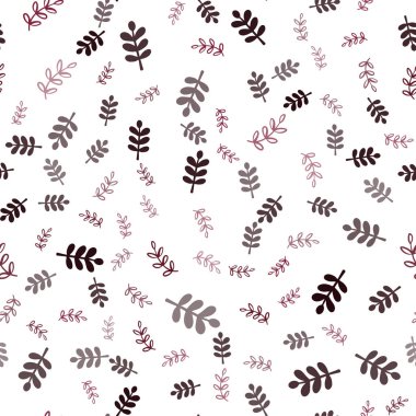 Koyu pembe, kırmızı yapraklar, dallar ile sorunsuz soyut tasarım vektör. Beyaz arka plan üzerinde Hint tarzı dekoratif tasarım. Tekstil, kumaş, duvar kağıtları için tasarım.