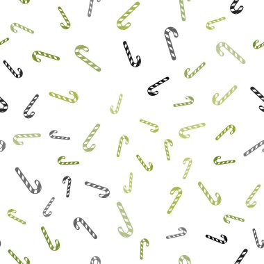 Işık yeşil vektör sorunsuz şablon tatlı Noel sopa ile.