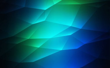 Koyu mavi, yeşil zemin hatları, üçgenler ile vektör. Üçgenler ile soyut degrade illüstrasyon. Şablon arka plan olarak kullanılabilir.