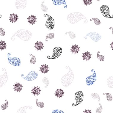 Koyu mor, pembe yaprak ve çiçek ile sorunsuz zemin vektör. Glitter soyut resimde yaprak ve çiçek ile. Kartvizit, Web siteleri için şablon.