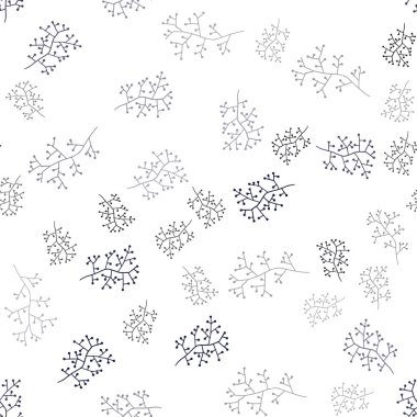 Koyu mavi vektör dalları ile sorunsuz doğal çizimleri. Yaprakları doodle tarzı ile renkli soyut resimde. Tasarım için duvar kağıdı, kumaş üreticileri.