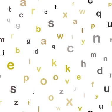 Koyu kırmızı, sarı sorunsuz zemin ile İngilizce sembolleri vektör. Beyaz arka plan üzerinde gradyan ile renkli alfabetik işaretler. Tekstil, kumaş, duvar kağıtları için tasarım.