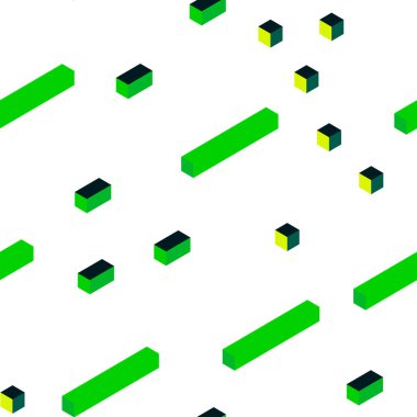 Koyu yeşil, sarı vektör kesintisiz, izometrik arka plan dikdörtgenler ile. Glitter soyut resim dikdörtgen şekiller ile. Tekstil, kumaş, duvar kağıtları için tasarım.