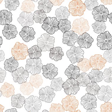 Koyu turuncu vektör sorunsuz zarif arka planını çiçekler. Doodle illüstrasyon Çiçek Origami tarzında. Tasarım için duvar kağıdı, kumaş üreticileri.