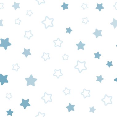 Güzel yıldız ışık mavi vektör sorunsuz doku. Glitter soyut illüstrasyon renkli yıldız ile. Tasarım için duvar kağıdı, kumaş üreticileri.