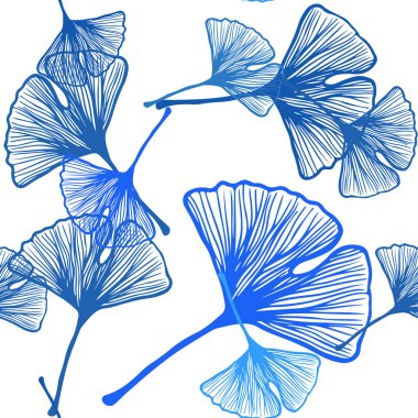 Hafif mavi vektör sorunsuz doodle arka plan yaprakları ile. Renkli resimde doodle tarzı yaprakları ile. Tasarım için duvar kağıdı, kumaş üreticileri.