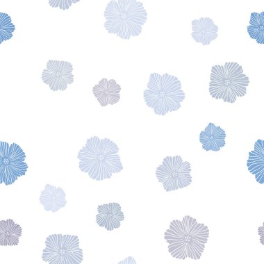 Hafif mavi vektör çiçekli sorunsuz soyut tasarım. Glitter çiçekler ile soyut resim. Tekstil, kumaş, duvar kağıtları için tasarım.