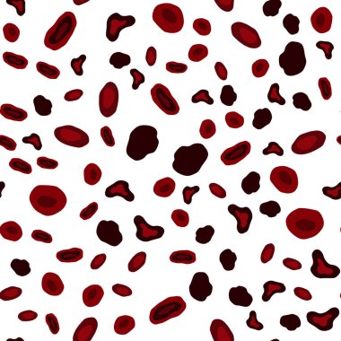 Koyu kırmızı noktalı sorunsuz zemin vektör. Bulanık daireler doğa tarzı ile güzel renkli resimde. Duvar kağıdı, kumaş üreticileri için modaya uygun bir tasarım.