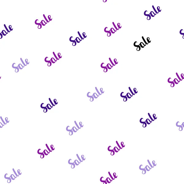 Luz Púrpura Rosa Vector Fondo Sin Costuras Con Palabras Venta — Vector de stock