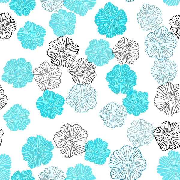 Light Blue Vector Seamless Natural Pattern Flowers Decorative Design Flowers — Stock Vector