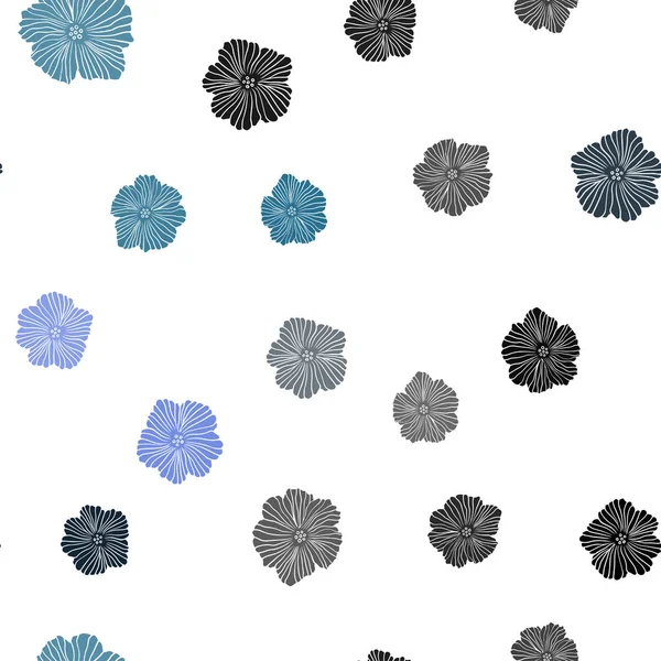 Dark Pink Blue Vector Seamless Elegant Template Flowers Colorful Illustration — Stock Vector