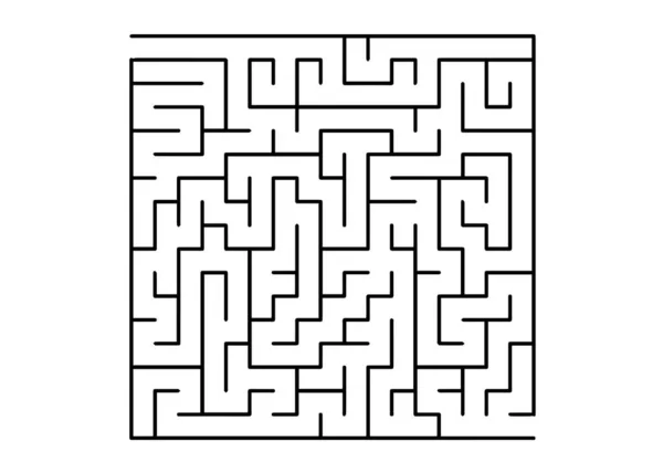 Padrão Vetorial Branco Com Labirinto Preto Ilustração Simples Com Labirinto — Vetor de Stock
