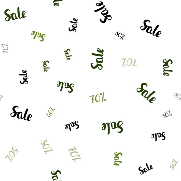 Ciemny Zielony Wektor Tekstura Cen Sprzedaży Błyszczący Ilustracja Kolorowy Białym — Wektor stockowy