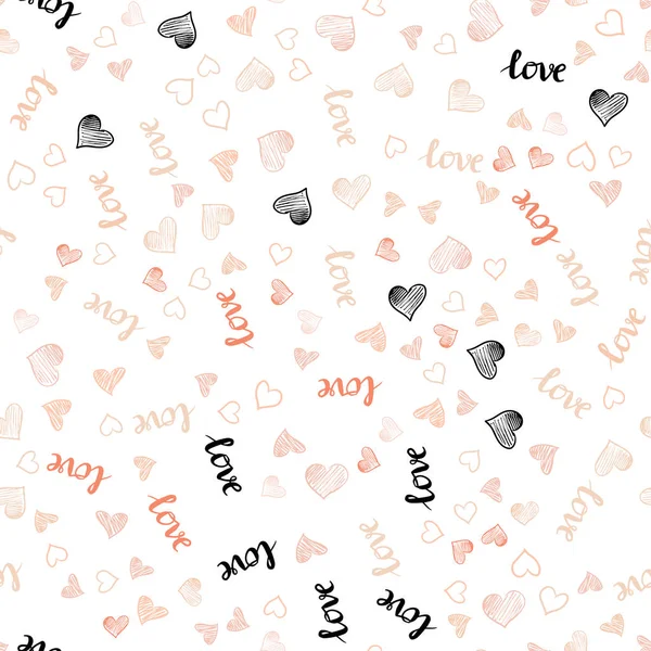 Luz Naranja Vector Plantilla Sin Costuras Con Texto Love You — Vector de stock