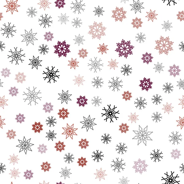 Dark Red Vector Seamless Template Ice Snowflakes Blurred Decorative Design — Stock Vector