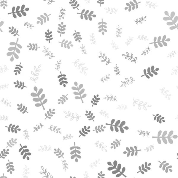 Light Gray Vector Seamless Elegant Template Leaves Branches Brand New — Stock Vector