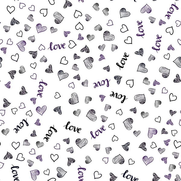 Темно Фиолетовая Обложка Цитатой Love You Сердца Иллюстрация Словами Любви — стоковый вектор