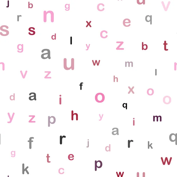 深紫色 粉红色矢量无缝模板与孤立的字母 在抽象模板上使用 Abc 符号的发光插图 网站模板 — 图库矢量图片