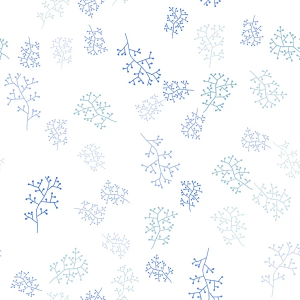 Φως Μπλε Διάνυσμα Πρότυπο Απρόσκοπτη Σκετσάκι Κλαδιά Πολύχρωμη Εικονογράφηση Doodle — Διανυσματικό Αρχείο