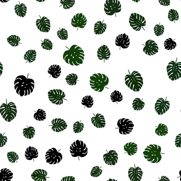 Σκούρο Πράσινο Διάνυσμα Απρόσκοπτη Κομψό Υπόβαθρο Φύλλα Doodle Εικονογράφηση Φύλλα — Διανυσματικό Αρχείο