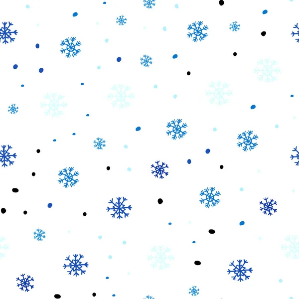 Patrón Inconsútil Vector Azul Oscuro Con Copos Nieve Navidad Ilustración — Vector de stock