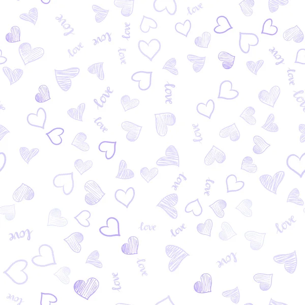 Vecteur Violet Clair Modèle Sans Couture Avec Texte Vous Aime — Image vectorielle