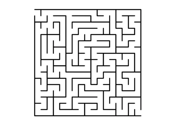 White Vector Texture Black Maze Game Maze Design Simple Style — Stock Vector