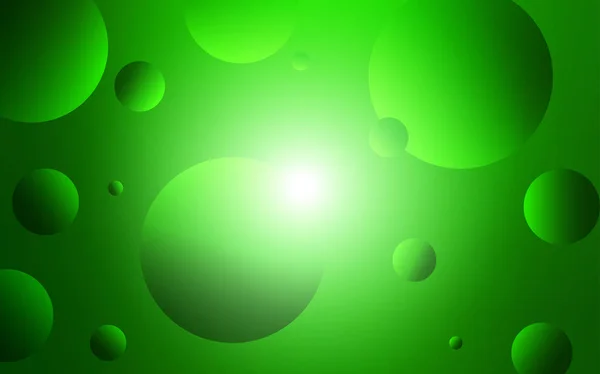 Light Green Vector Pattern Spheres Glitter Abstract Illustration Blurred Drops — Stock Vector
