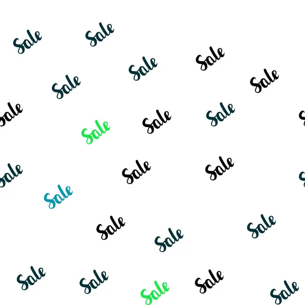 淡いブルー 緑ベクトル シームレス カバー販売のシンボル 販売のカラフルなグラデーション シンボルの抽象的なイラスト プロモーション 割引のための背景 — ストックベクタ