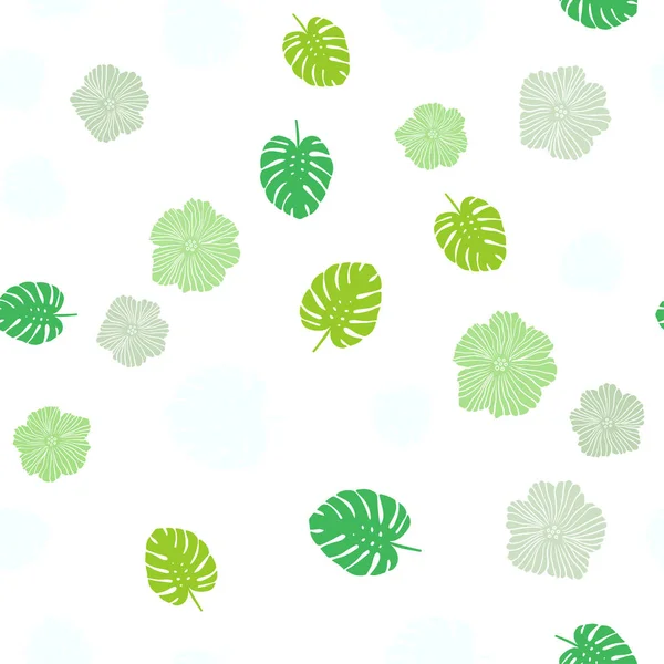 Світло Зелений Вектор Безшовний Елегантний Візерунок Квітами Листям Барвиста Абстрактна — стоковий вектор