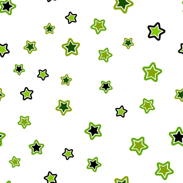 Светло Зеленая Желтая Безморская Оболочка Маленькими Большими Звездами Сияющая Цветная — стоковый вектор