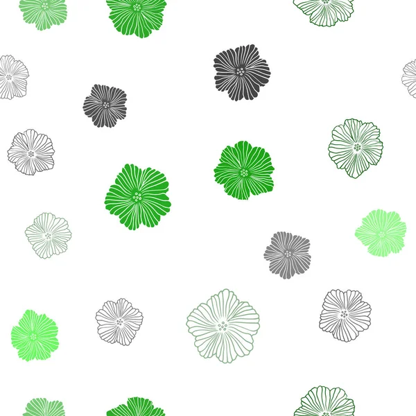 Vector Verde Claro Plantilla Elegante Sin Costuras Con Flores Flores — Archivo Imágenes Vectoriales