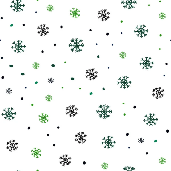 Dark Green Vector Seamless Cover Beautiful Snowflakes Colorful Snowflakes Gradient — Stock Vector