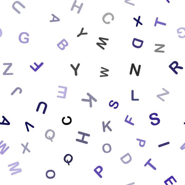 深紫色矢量无缝模式与 Abc 模糊的设计在简单的风格与字母表的标志 时尚面料 壁纸的图案 — 图库矢量图片