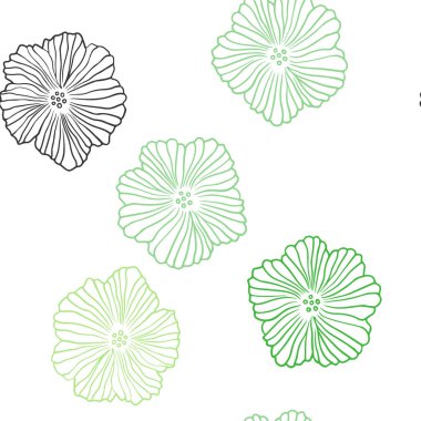 Işık yeşil vektör çiçekli Dikişsiz soyut desen. Renkli resimde doodle tarzı çiçekli. Doku pencere panjur, perdeler için.