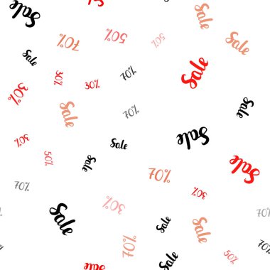 Işık kırmızı vektör seamless modeli 30, 50, 70 yüzde işaretleri. Yüzde renkli dizi basit tarzda imzalar. Reklamlar için zemin broşürler siyah Cuma.