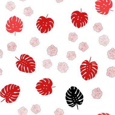 Işık kırmızı vektör çiçekli, yaprakları Dikişsiz soyut desen. Glitter soyut resimde yaprak ve çiçek ile. Tasarım için duvar kağıdı, kumaş üreticileri.