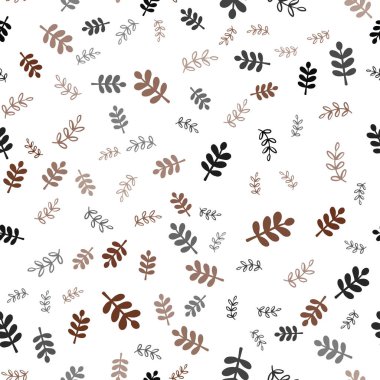 Koyu turuncu vektör sorunsuz doğal zemin ile yaprakları, dalları. Soyut illüstrasyon yapraklar, dallar karalamalar tarzı ile. Kartvizit, Web siteleri için şablon.