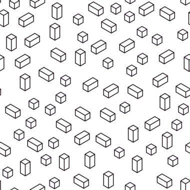 Hafif pembe, kırmızı vektör dikdörtgenler ile kesintisiz, izometrik arka plan. Modern Soyut illüstrasyon renkli dikdörtgenler ile. Doku pencere panjur, perdeler için.