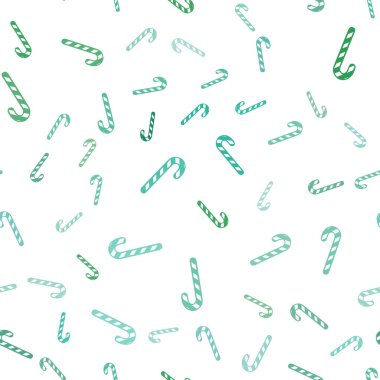 Tatlı xmas lolipopları olan açık yeşil vektörsüz arkaplan.