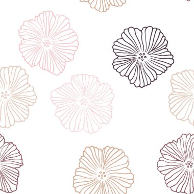 Işık kırmızı, sarı vektör sorunsuz zarif deseni çiçekli. İllüstrasyon soyut doodle renkli çiçekli. Doku pencere panjur, perdeler için.