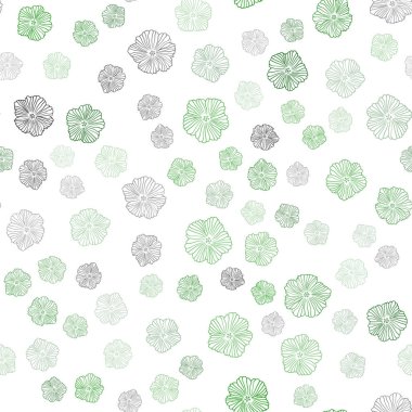 Işık yeşil vektör çiçek ile seamless doğal modeli. Doodle illüstrasyon Çiçek Origami tarzında. Desen için modaya uygun Kumaş, duvar kağıtları.