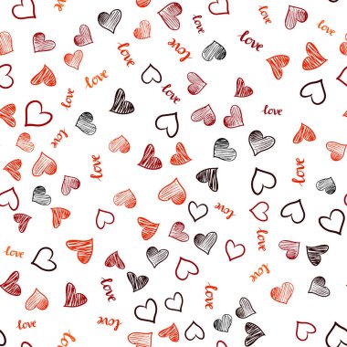 Koyu kırmızı vektör ifade Love You, kalpleri ile seamless modeli. Renkli gradyan ifade Love You, kalpleri soyut tarzda. Tekstil, kumaş, duvar kağıtları için tasarım.