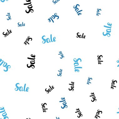 Işık mavi vektör satış sembolleri ile sorunsuz kapak. Renkli illüstrasyon izole satış fiyatları ile parlayan. Reklamlar, poster, afiş satış için desen.